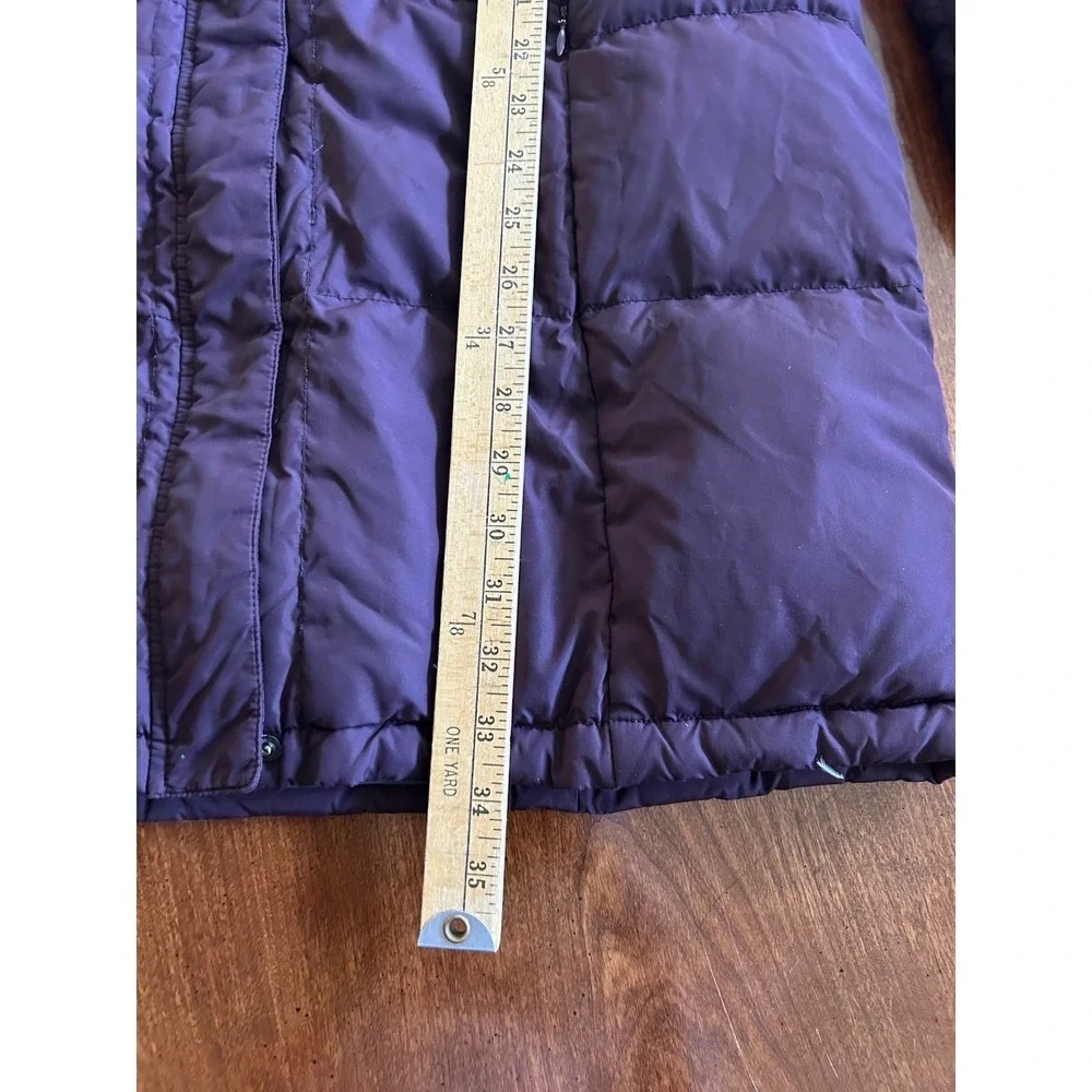 Garnet Hill Quilted Puffer Coat Burgundy Full Zip Stand Collar Women's Size 8 - Picture 7 of 8